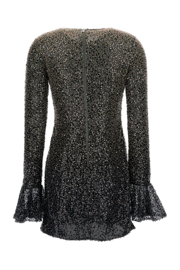 Rotate Fully Embellished Mini Dress With Flared Cuffs