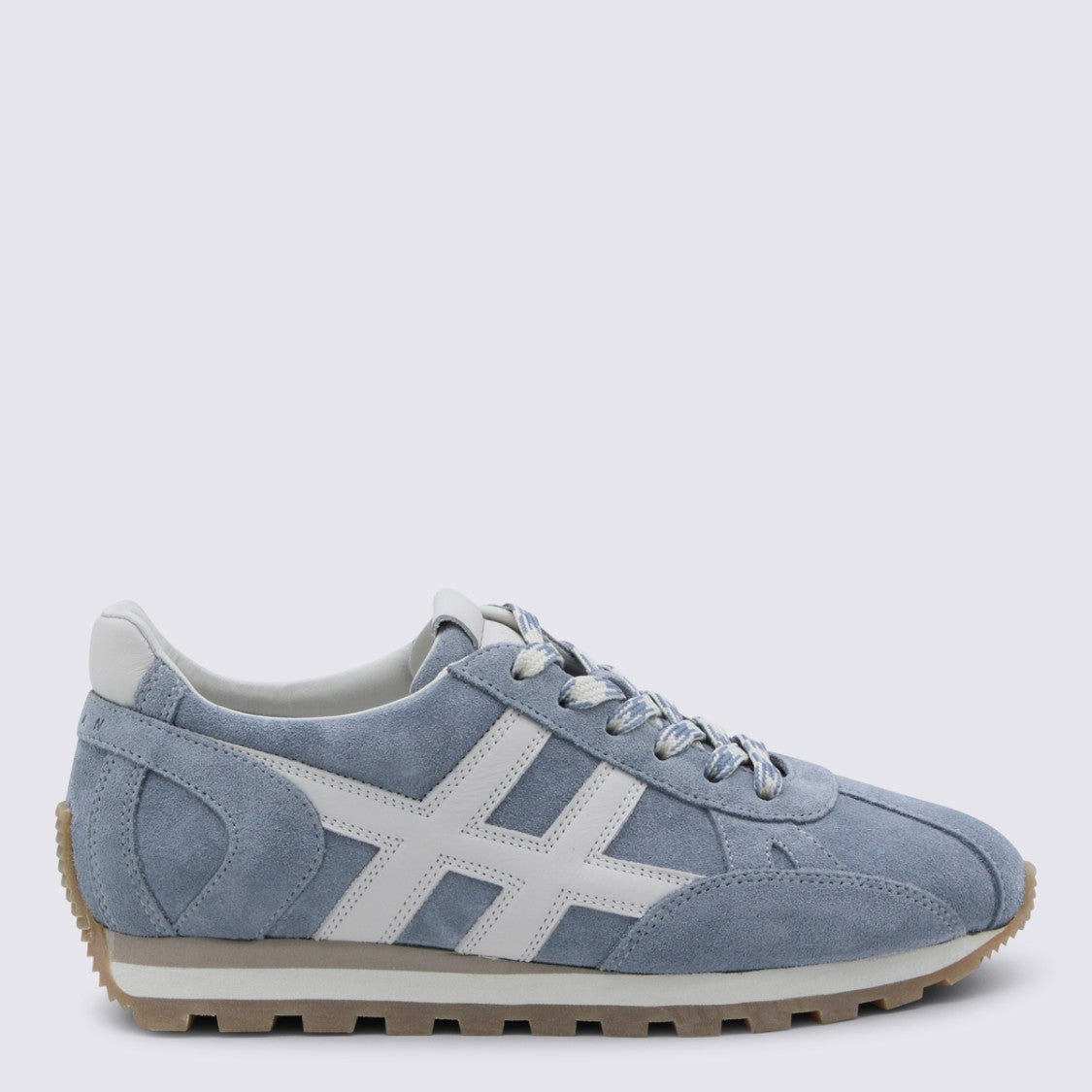 Hogan Denim Upper Sneakers With Lace-Up Design