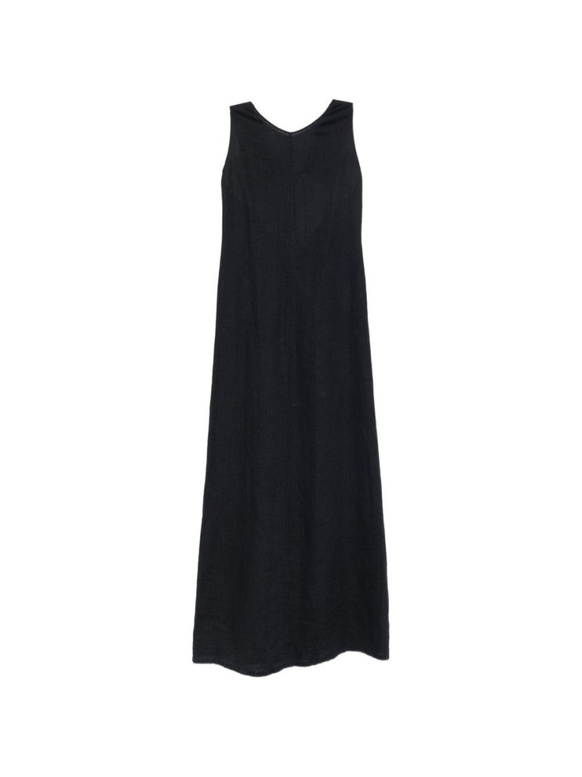 Aspesi Black Sleeveless Open Back Maxi Dress