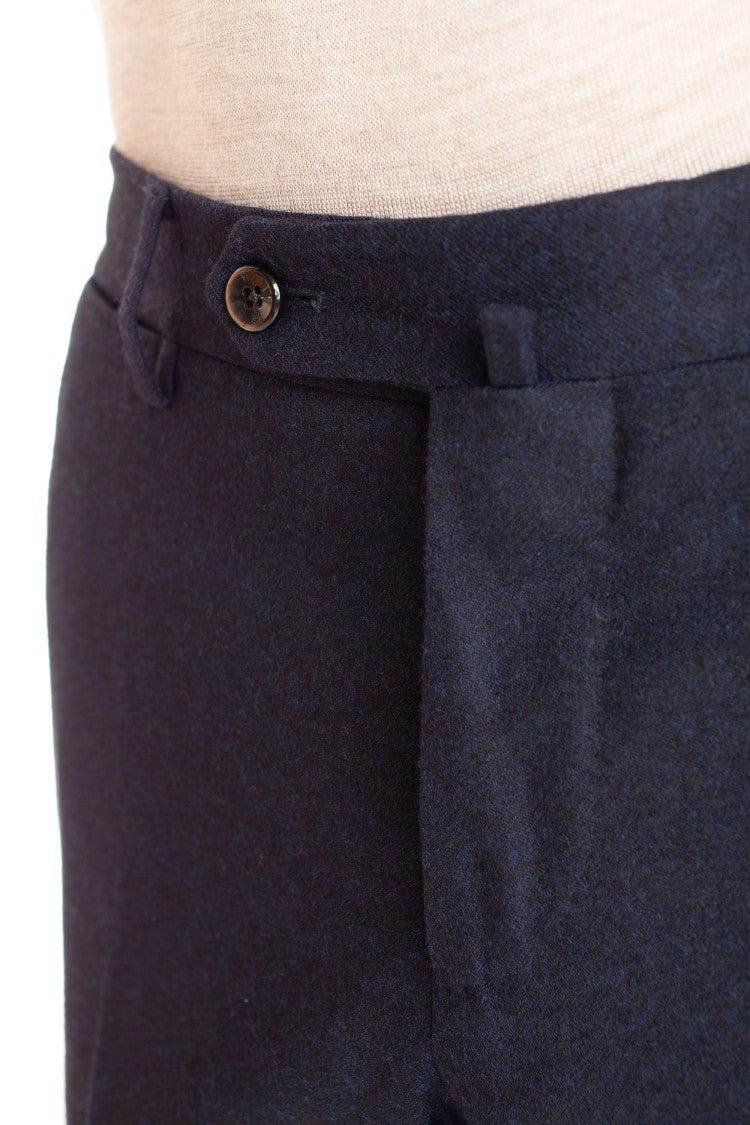 Pt Torino Super 130'S Wool Slim Fit Flat Front Trousers