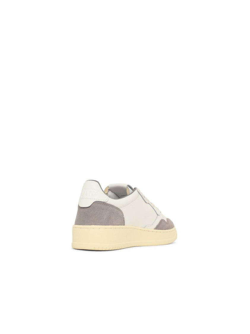 Autry 'Medalist Low' White And Grey Leather Sneakers