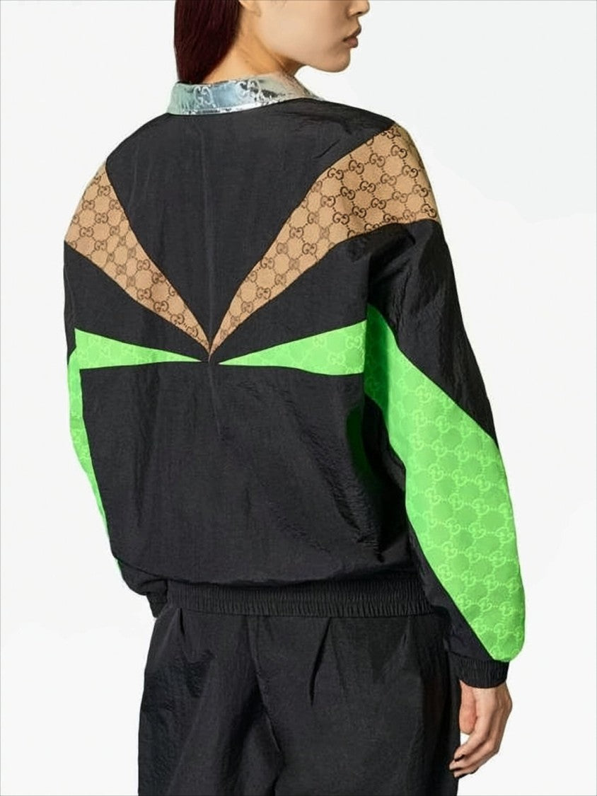 Gucci Geometric Panel Jacket With Stand Collar