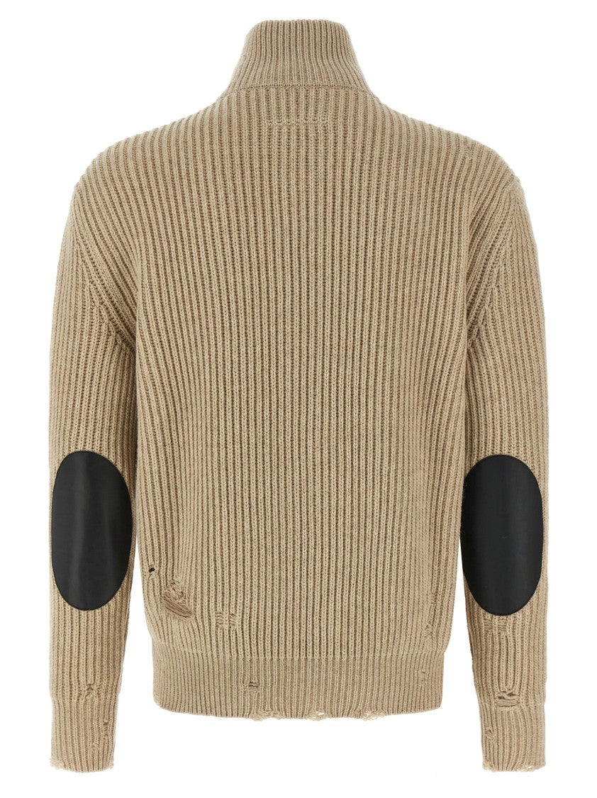 Mm6 By Maison Margiela Distressed Wool Cardigan
