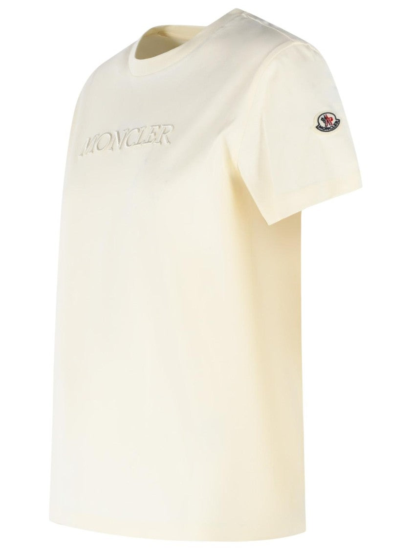 Moncler Ivory Cotton T-Shirt