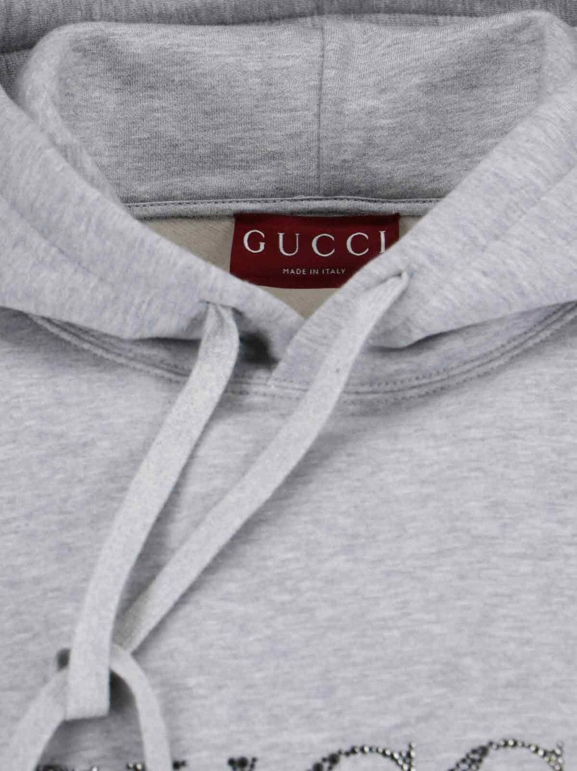 Gucci Crystal-Embellished Hoodie – Grey