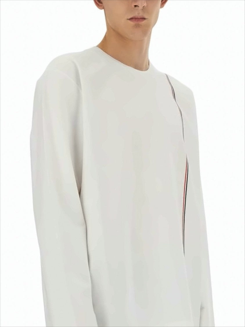 Thom Browne Minimalist Long-Sleeve Shirt With Tricolor Stripe
