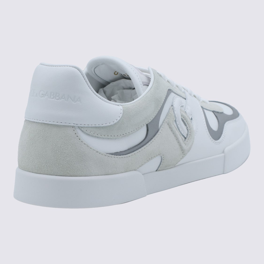 Dolce & Gabbana Low-Top Sneakers With Layered Panels And Embossed Logo