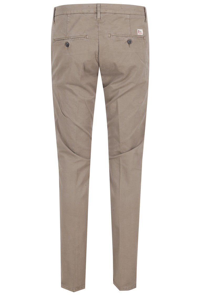 Roy Roger's Brown New Lola Side American Buttoned Cotton-Blend Trousers
