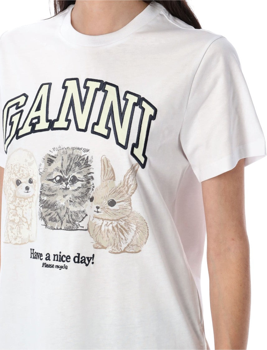 Ganni Animal Print T-Shirt