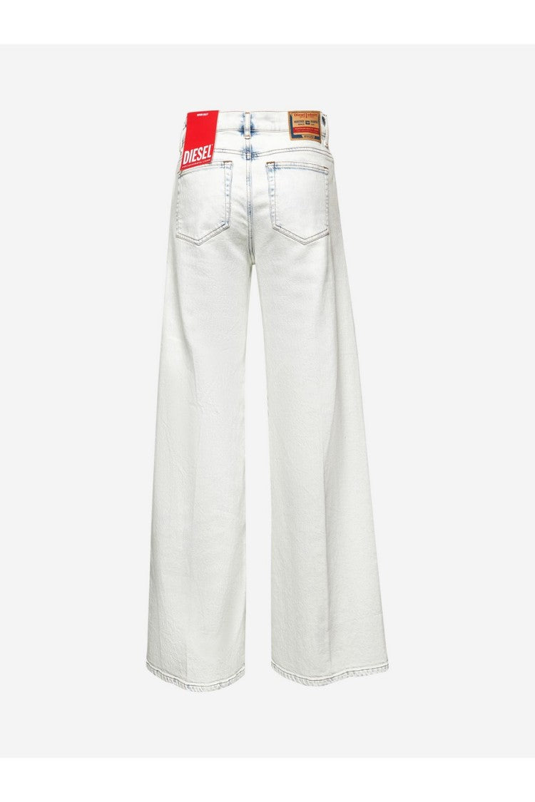 Diesel Wide-Leg High-Waist Light Wash Jeans