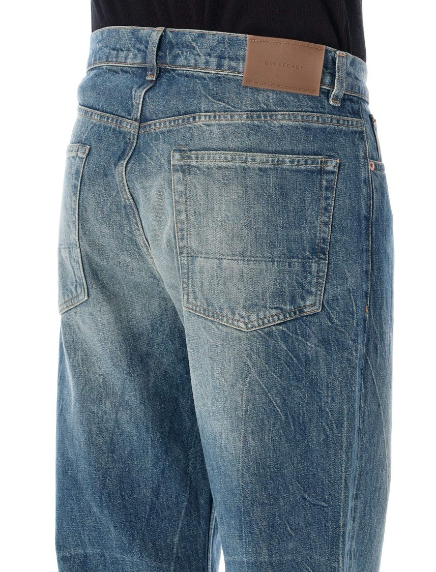 Our Legacy Third Cut River Blue Turkish Cotton Denim Straight-Leg Jeans