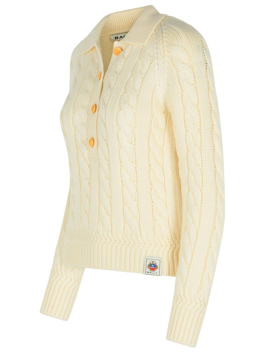 Bally Ivory Extrafine Merino Wool Sweater