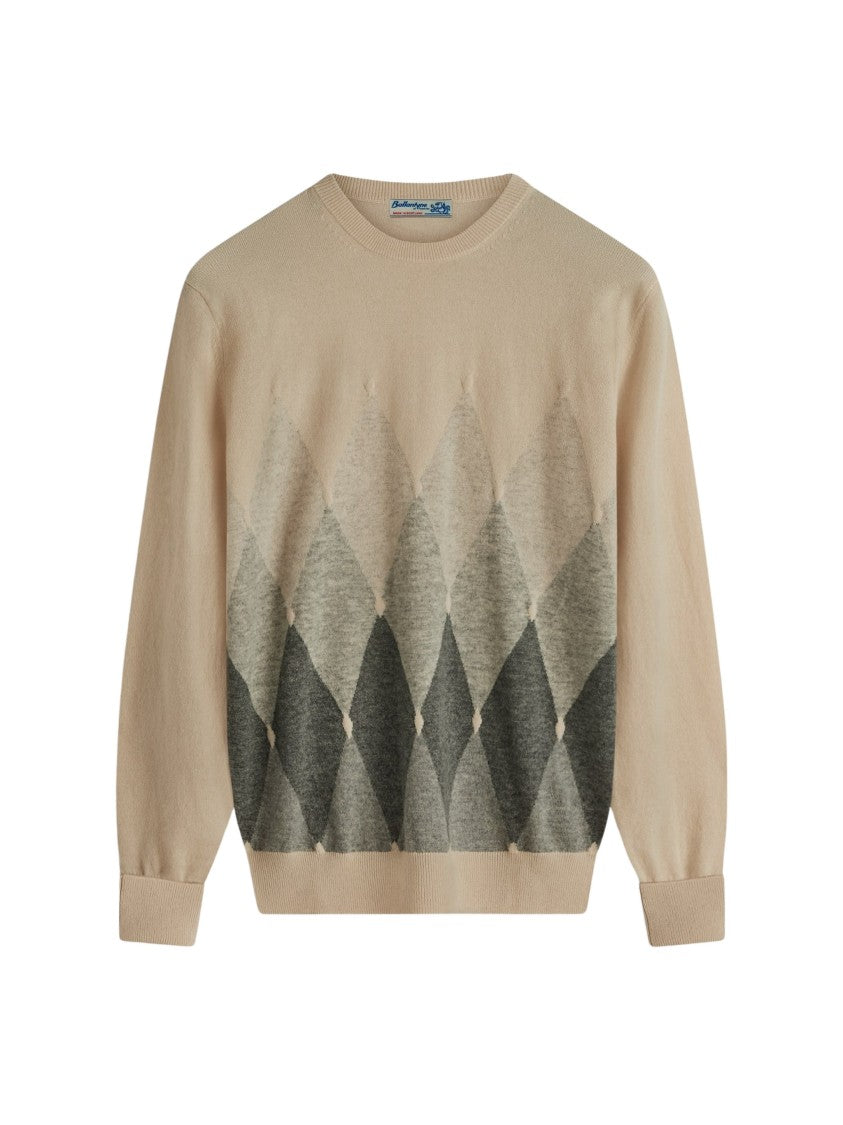 Ballantyne Diamond Intarsia Cashmere Crewneck Sweater