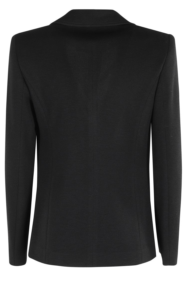 Seventy Single-Breasted Black Jacket With Classic Revers Collar