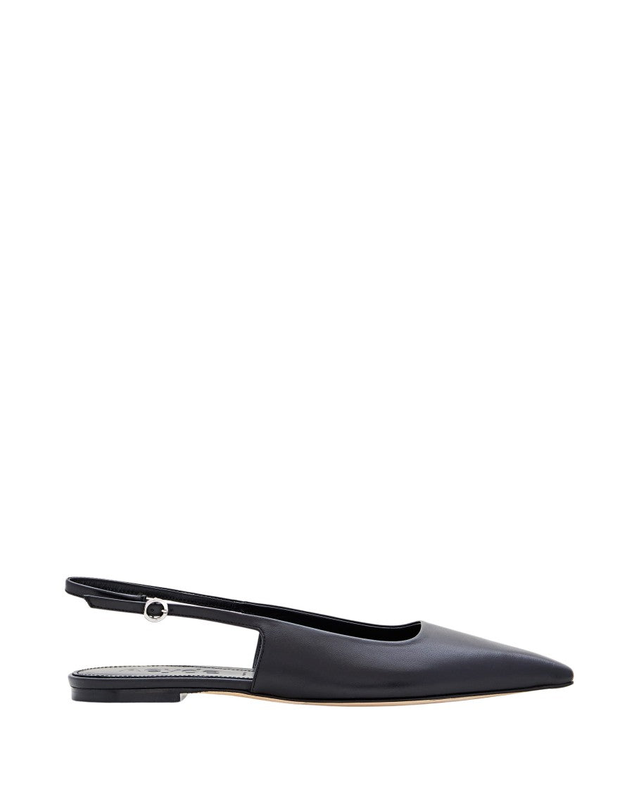 Aeydē Black Fedora Slingback Flats