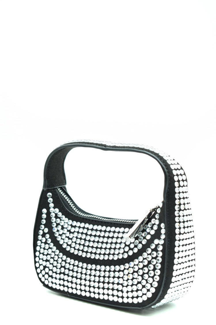 Chiara Ferragni Compact Structured Shoulder Bag Silver Studs