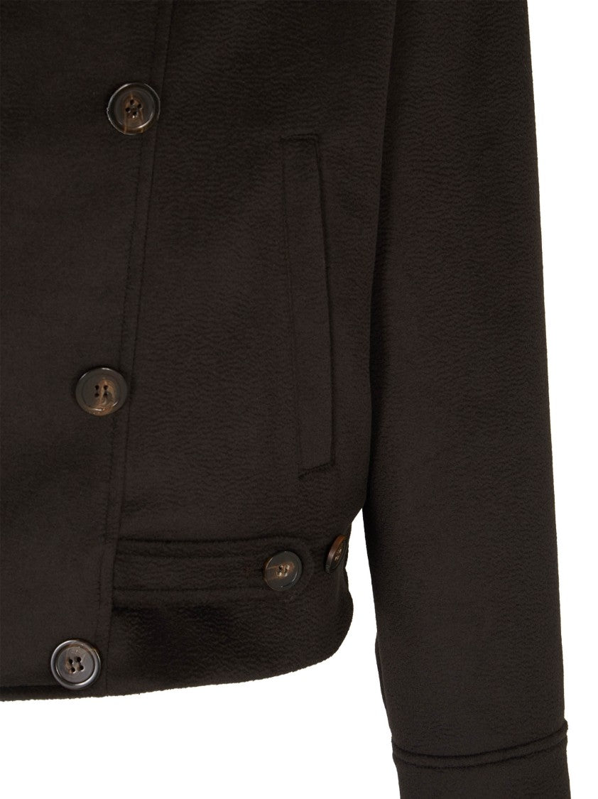 Emporio Armani Double-Breasted Blouson With Sable Finish