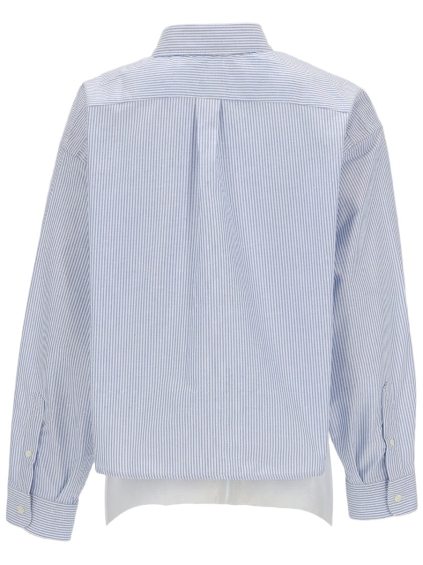 A.P.C. Sophia Cropped Pinstripe Organic Cotton Shirt