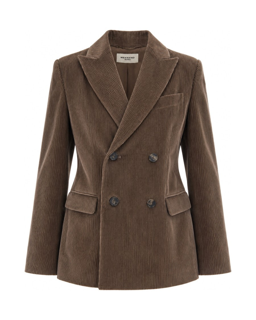 Max Mara Marrone Chiaro Katanga Double-Breasted Corduroy Blazer