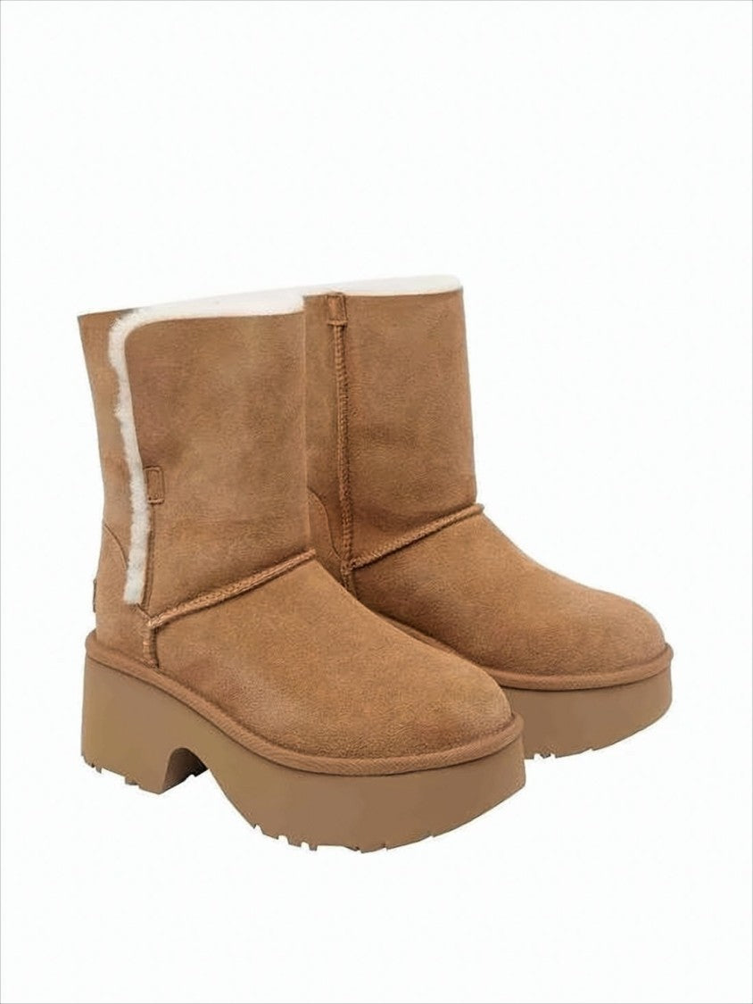 Ugg Mid-Calf Suede Boots With Chunky Eva Sole