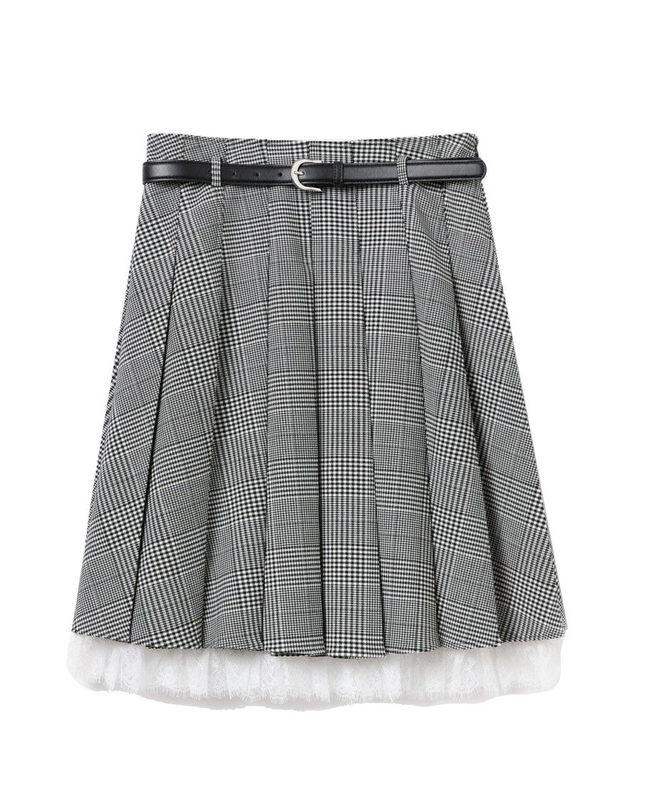 Self-Portrait Prince Of Wales Check Pleated Midi Skirt