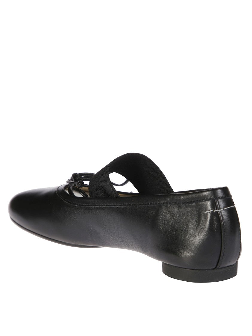 Mm6 By Maison Margiela Black Ballet Flats With Elastic Band