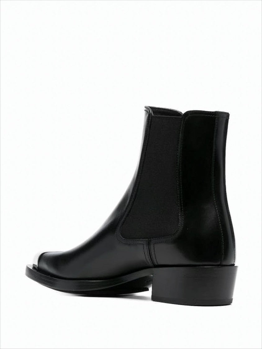 Alexander Mcqueen Ankle Boots With Metallic Cap