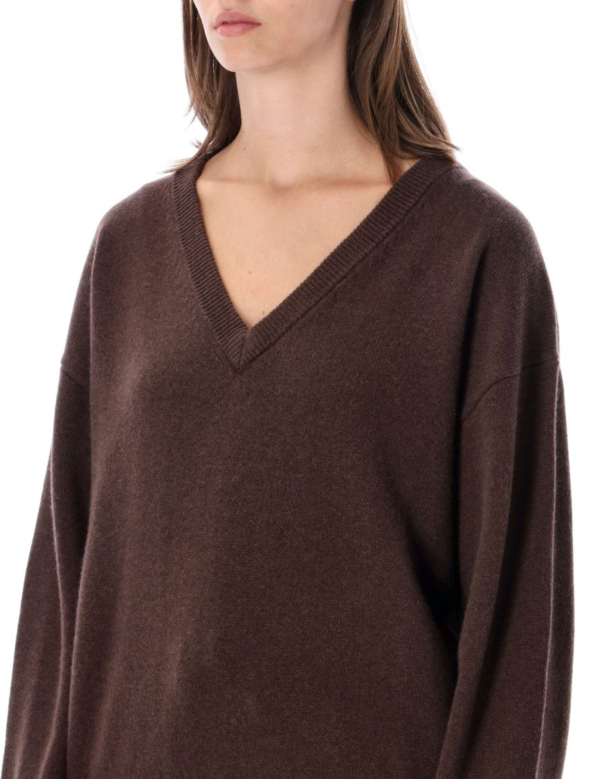 Rhea Relaxed-Fit Deep V-Neck Knit Sweater
