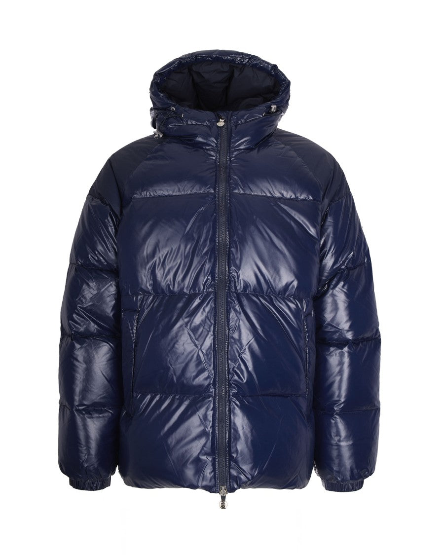 Pyrenex Lacquered Bomber Down Jacket With Hood – Blue