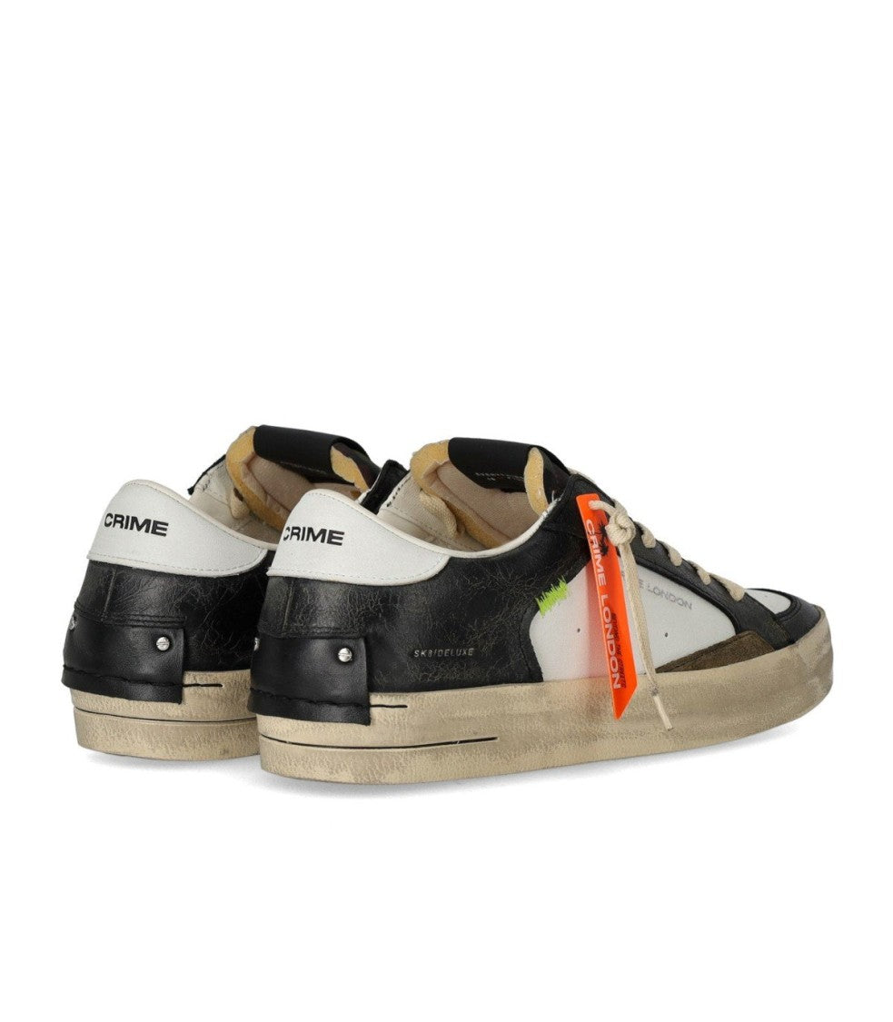 Crime London Sk8 Deluxe White And Black Sneaker