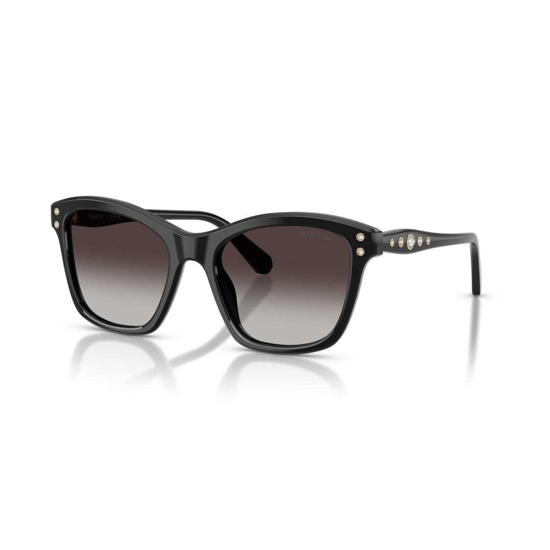Swarovski 0Sk6063 Bold Square Frame Sunglasses With Crystal Embellishments