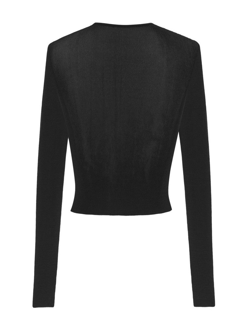 Saint Laurent Fitted Black Viscose T-Shirt