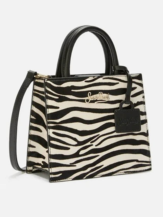 Mc2 Saint Barth Compact Zebra Print Mini Shop Bag