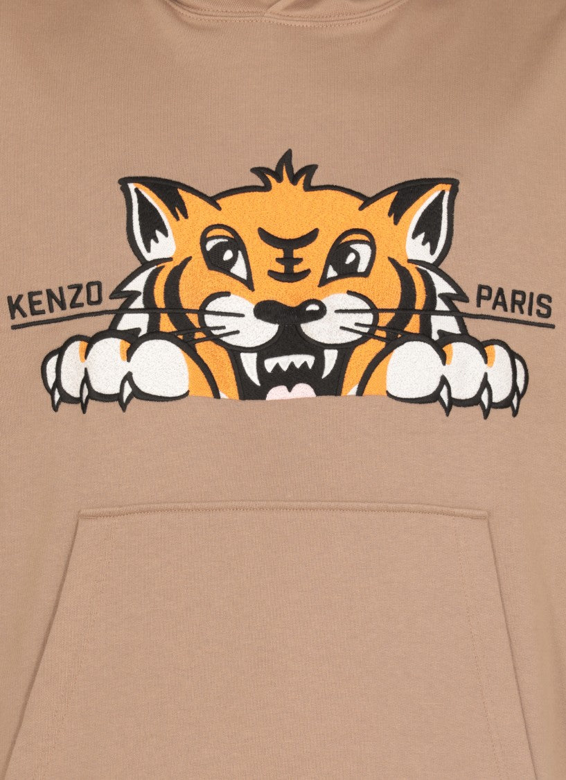 Kenzo Brown Happy Tiger Hoodie