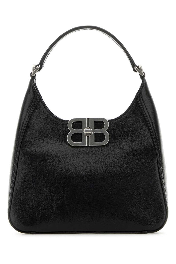 Balenciaga Black Leather Bb Soft Handbag