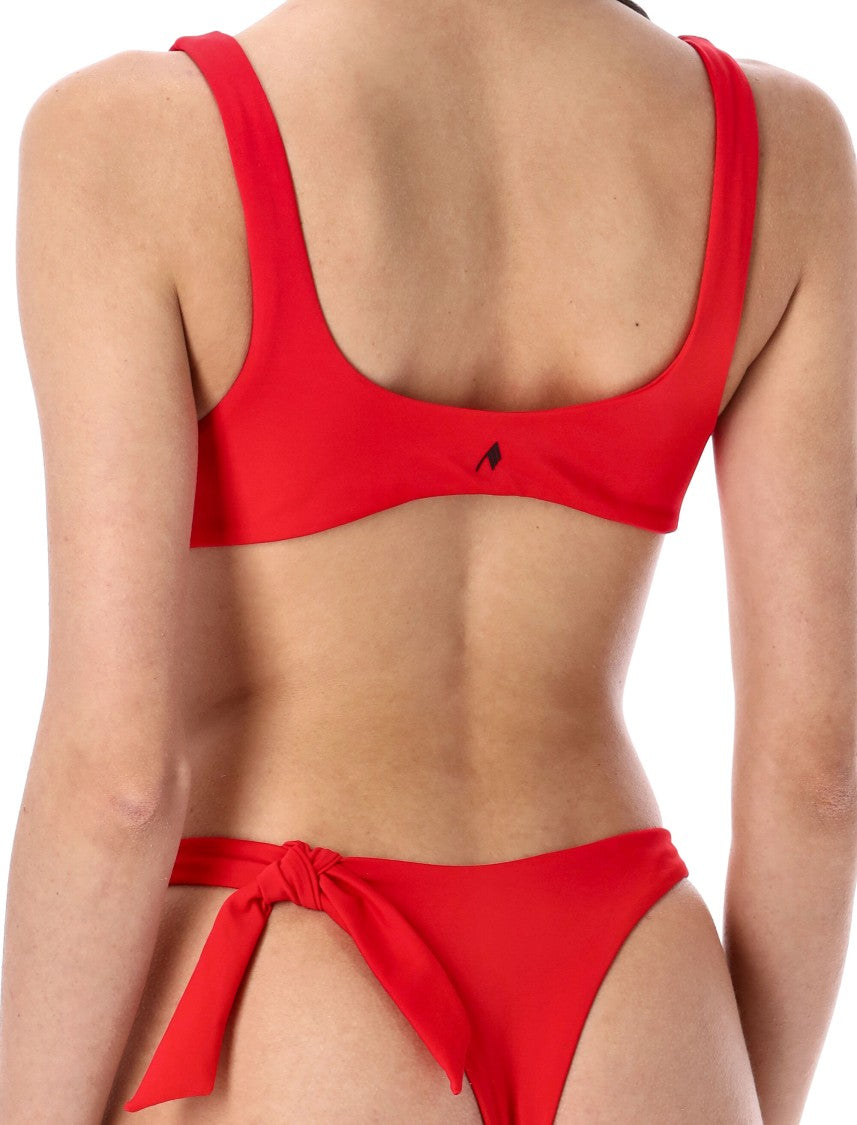 The Attico Red Knot Bikini With Adjustable Top