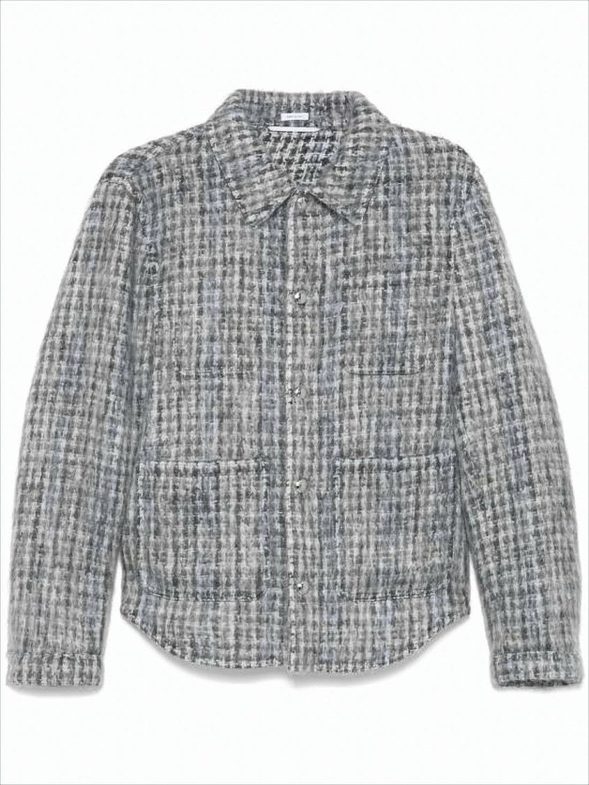 Thom Browne Textured Mohair And Wool Blend Grey Jacket