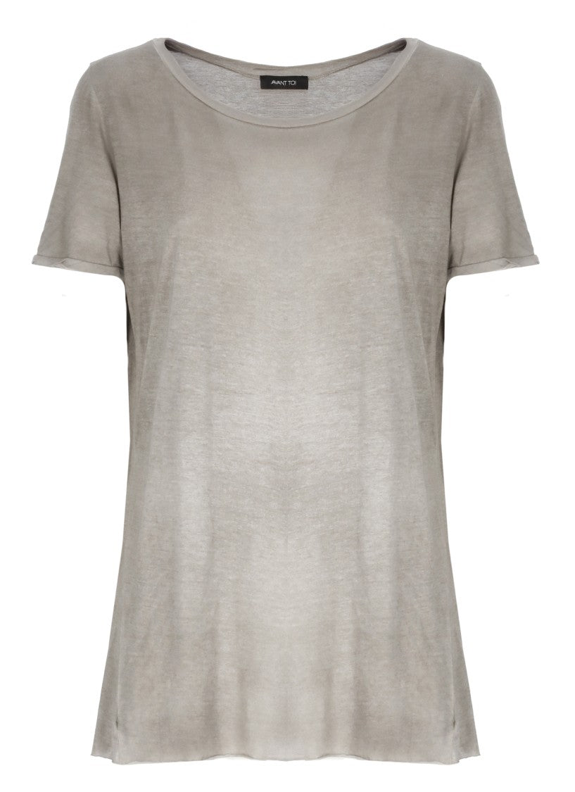 Avant Toi Grey Cotton Crewneck T-Shirt