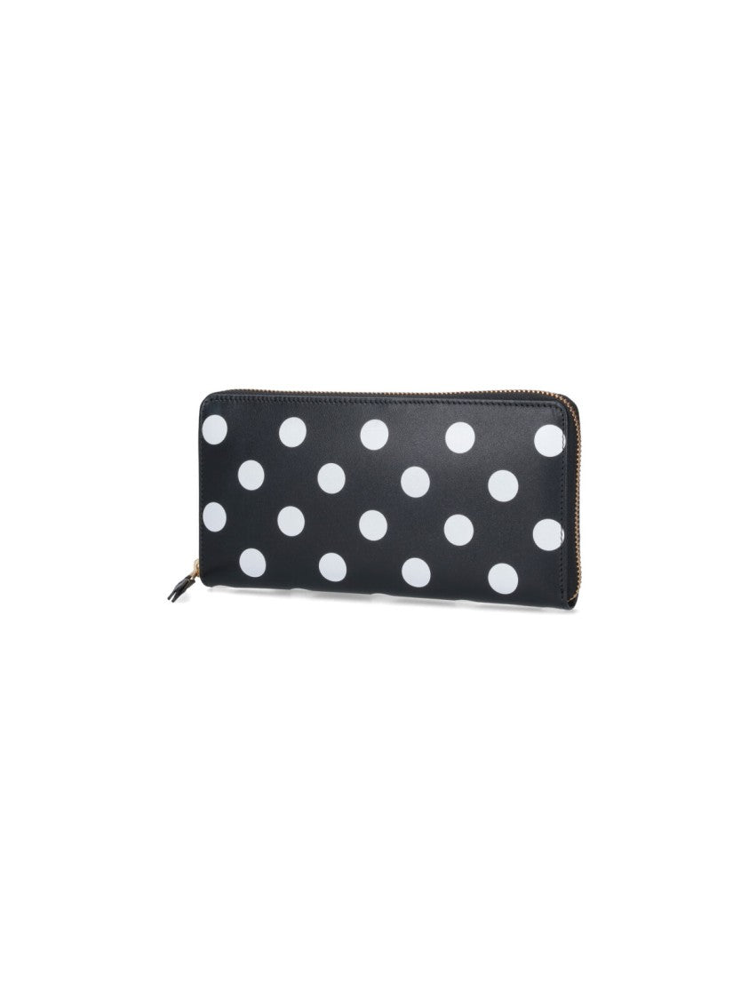 Comme Des Garçons Polka Dot Zip-Around Wallet With Contrasting Print