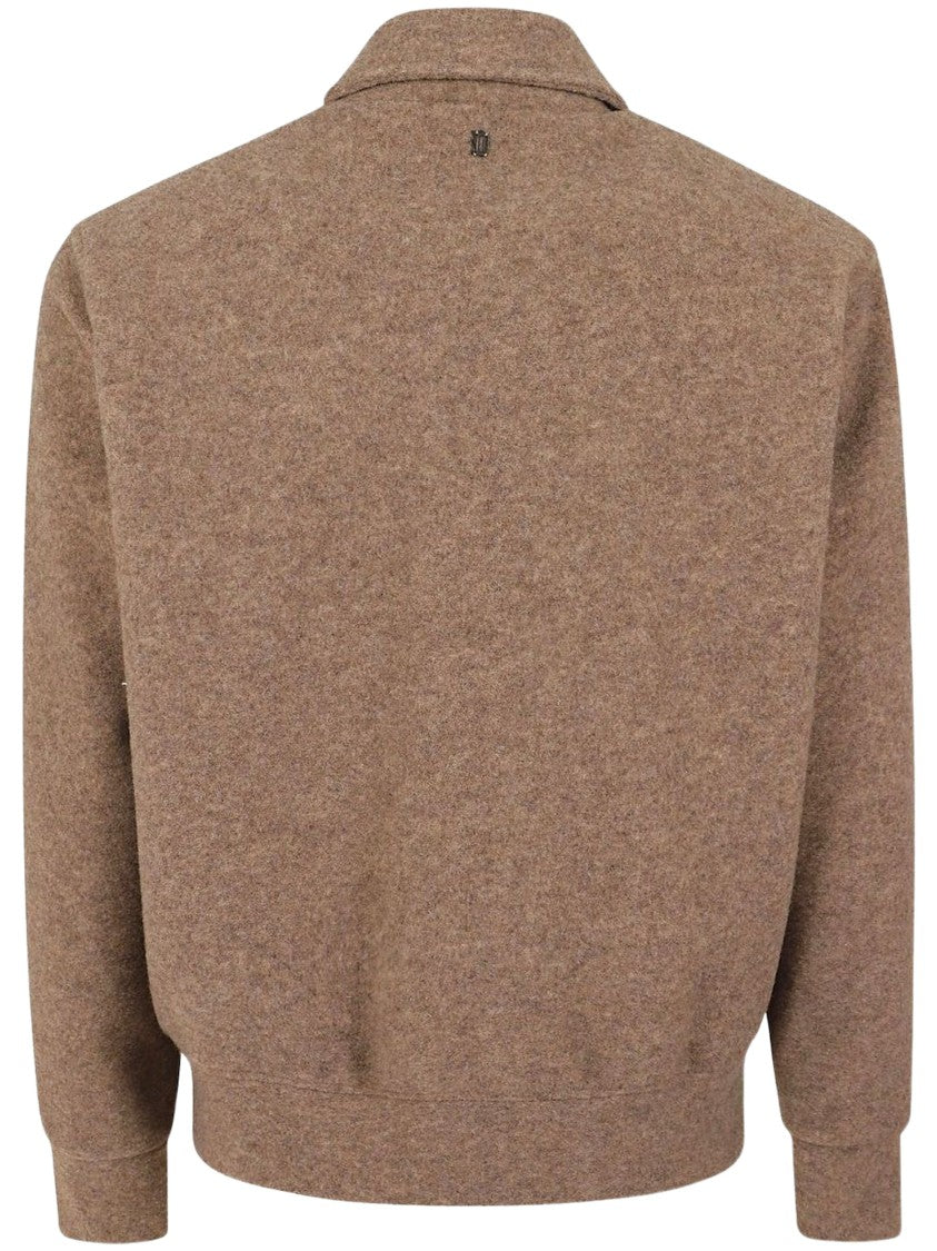 Dondup Grey Flap-Pocket Fleece Jacket
