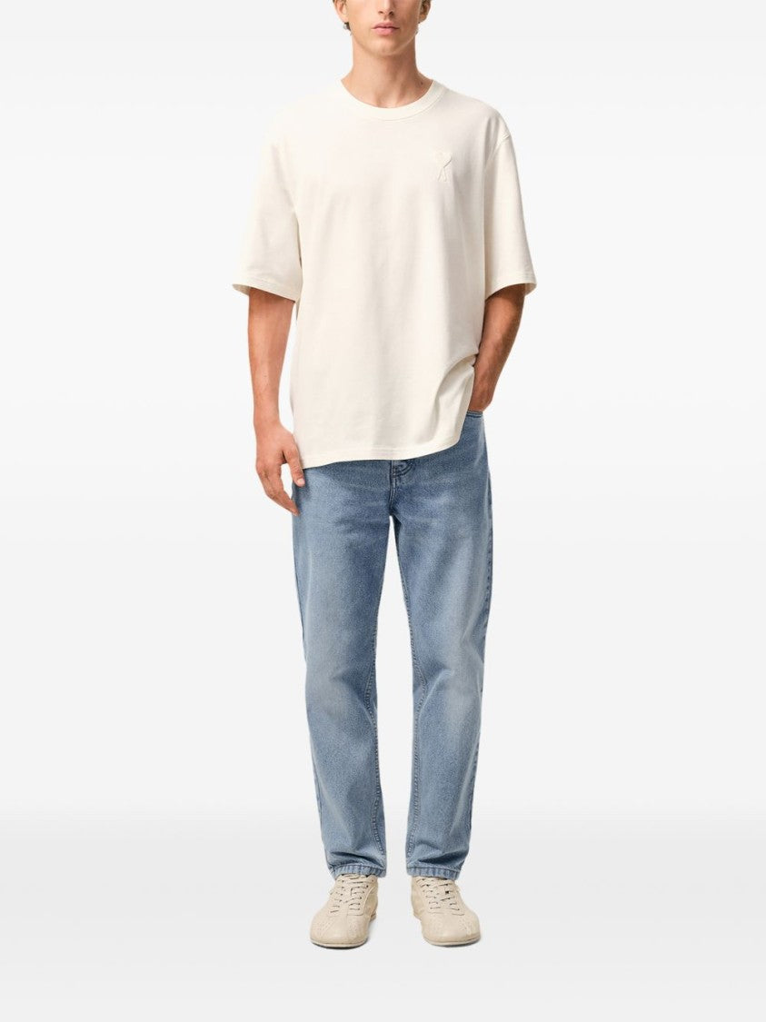 Ami Paris Classic Straight-Leg Jeans With Signature Monogram Motif