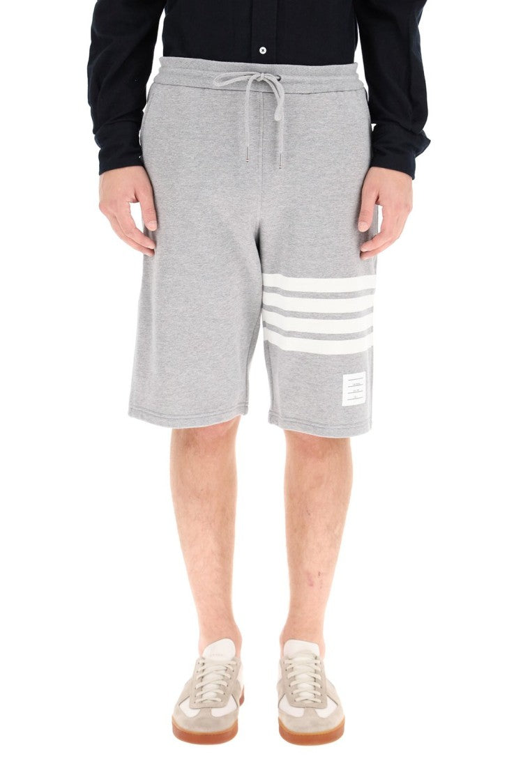 Thom Browne Tailored Grey Cotton Shorts With Practical Pockets