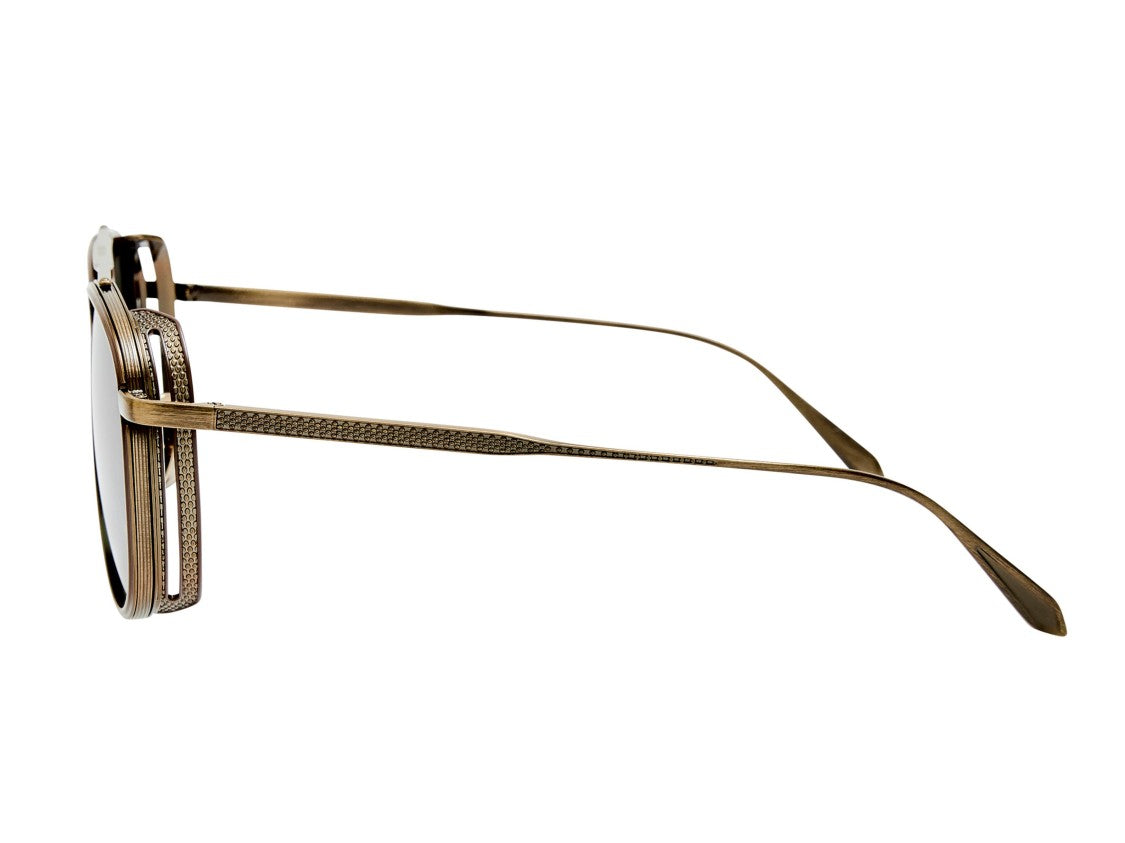Linda Farrow Lfl1628 Double Bridge Titanium Aviator Sunglasses