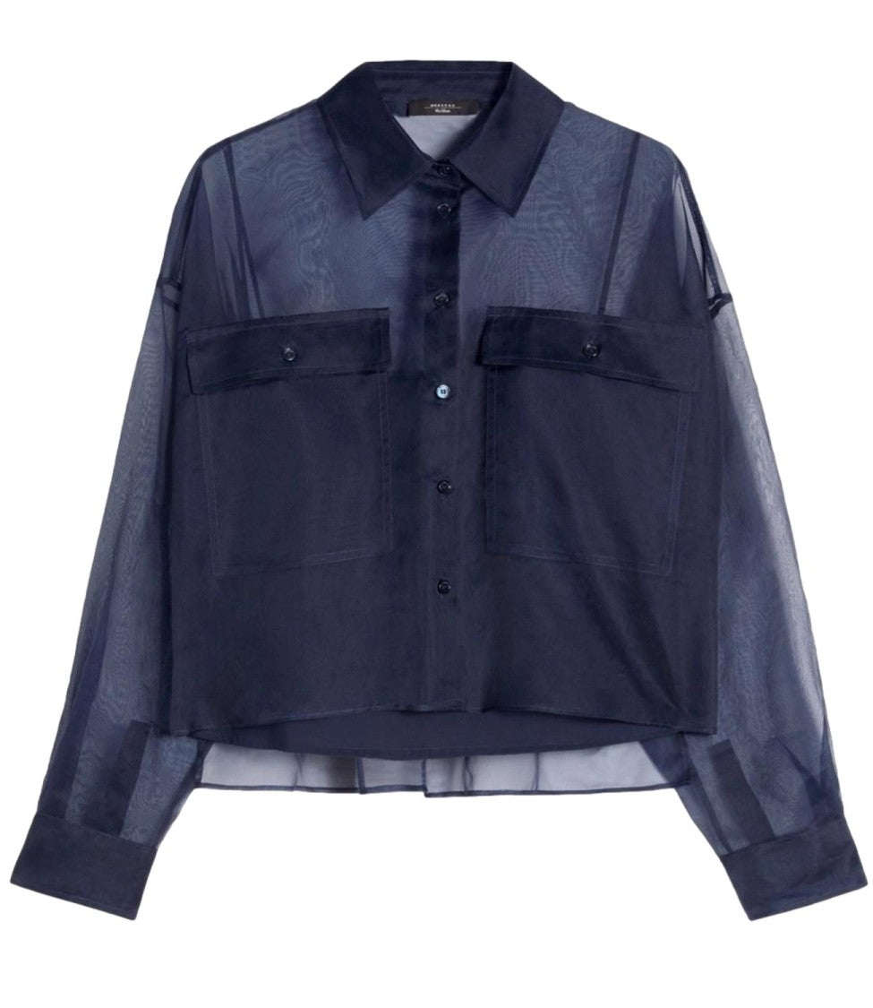 Max Mara Blue Wkdcolomba Silk Blend Shirt