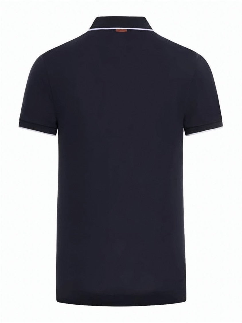 Ermenegildo Zegna Short-Sleeve Polo Shirt With Ribbed Collar