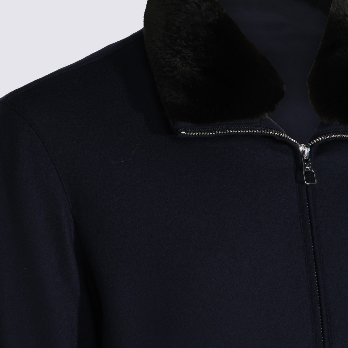 Montecore Minimalist Black Plush Collar Casual Jacket
