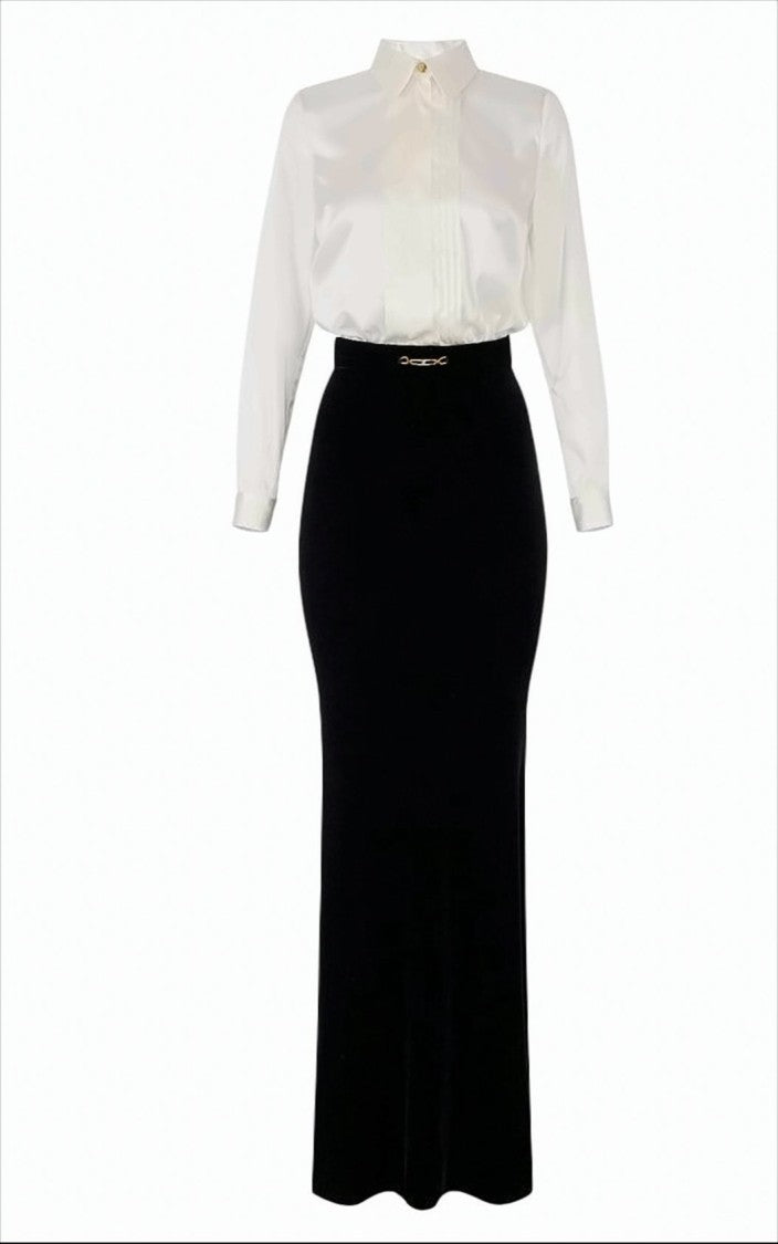 Elisabetta Franchi Mermaid Line Velvet Skirt