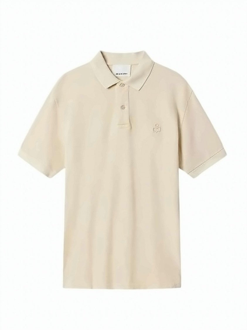 Isabel Marant Classic Short-Sleeve Polo Shirt With Subtle Embroidery