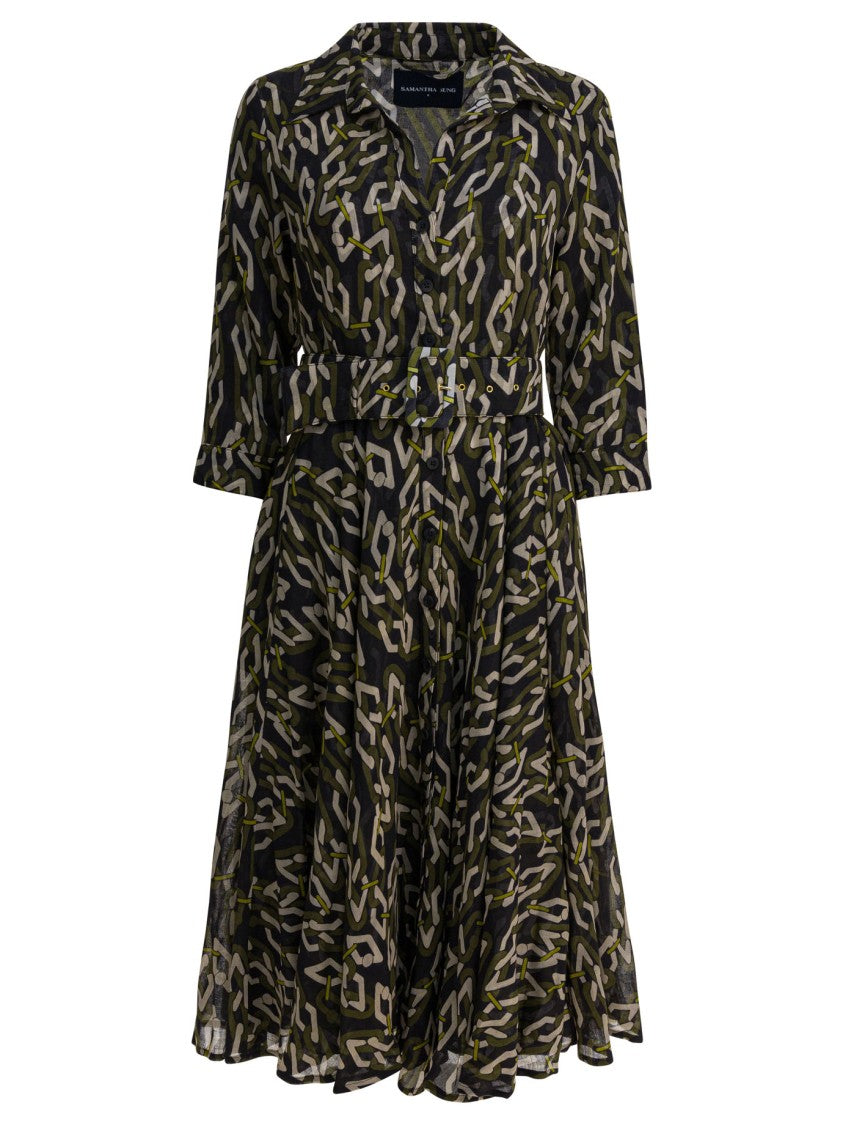 Samantha Sung Green Wool Dress