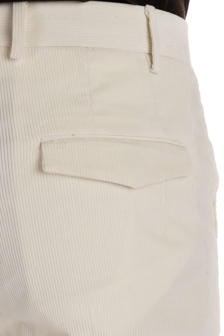 Pt Torino Soft Touch Mille Righe Velvet Trousers